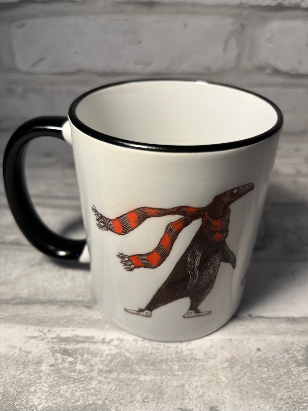 Penguin Ceramic coffee mug Red Accent Scarf Edward Gorey 10 oz - Picture 7 of 9